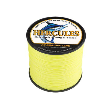 300M 328Yds Fluorescent Yellow 10lb-300lb HERCULES PE Braided Fishing Line 8 Strands HERCULES
